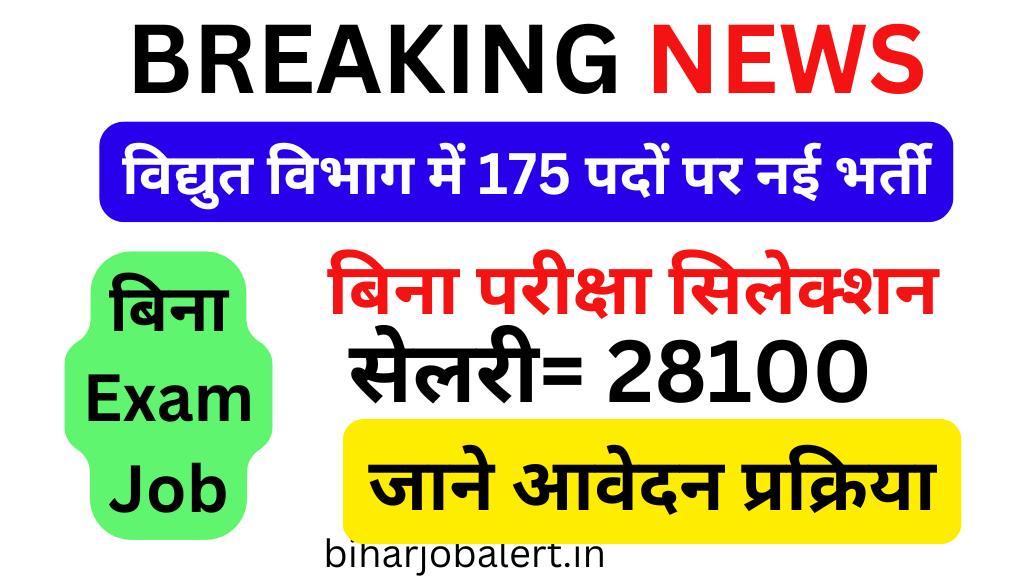 Vidhyut Vibhag Computer Operator 175 Recruitment - विद्युत विभाग में 175 पदों पर नई भर्ती